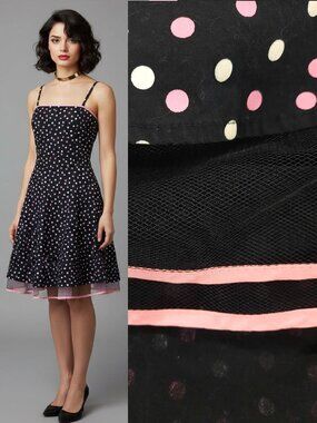 Vtg 80s polka dot dress w/ tulle underskirt - Pulse brand